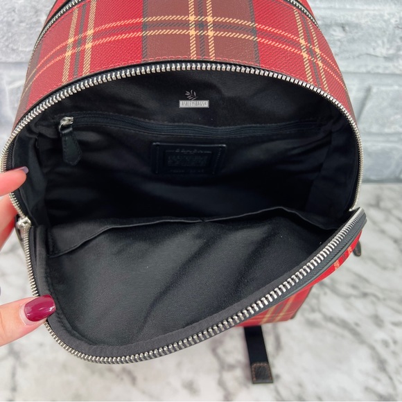 Coach Court Backpack With Tartan Plaid Print - Picture 11 of 16